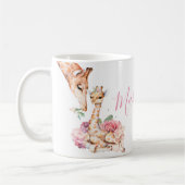 Mug Aquarelle mignonne Mère Giraffe avec bébé (Gauche)