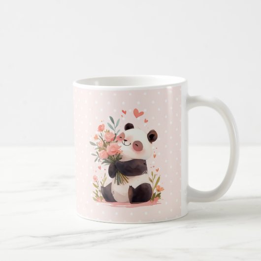 Mug Aquarelle mignonne Panda Love Mères Day Cadeau (Droite)