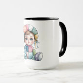 Mug Aquarelle mignonne Patchwork bébé Femme de neige (Devant droit)