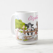 Mug Aquarelle mignonne Pays Agritourisme Animaux Café  (Devant gauche)