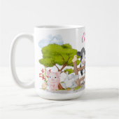 Mug Aquarelle mignonne Pays Agritourisme Animaux Café (Gauche)