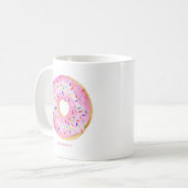 Mug Aquarelle mignonne Pink Donut Sprinkings Personnal (Devant gauche)