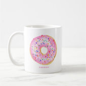 Mug Aquarelle mignonne Pink Donut Sprinkings Personnal (Gauche)