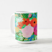 Mug Aquarelle mignonne Rouge & Jaune Floral Biscay Ver (Devant gauche)