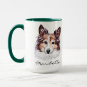Mug Aquarelle mignonne Shetland Sheepdog Sheltie Pet (Gauche)