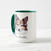 Mug Aquarelle mignonne Shetland Sheepdog Sheltie Pet (Devant gauche)