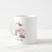 Mug Aquarelle mignonne Snowman verdure Noël (Devant gauche)