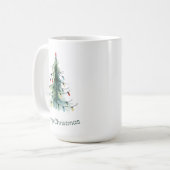 Mug Aquarelle minimaliste Arbre de Noël (Devant gauche)