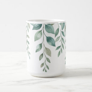 Mug Aquarelle minimaliste Eucalyptus en cascade Monogr