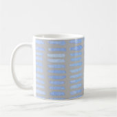 Mug Aquarelle moderne Bleu stries sur gris (Gauche)