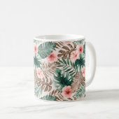 Mug Aquarelle moderne Boho Tropical Floral  (Devant droit)