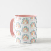 Mug Aquarelle moderne cadeau arc-en-ciel rose  (Devant gauche)