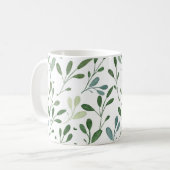 Mug Aquarelle moderne chic verdure Feuilles botaniques (Devant gauche)