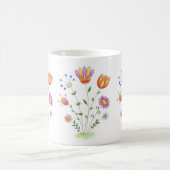 Mug Aquarelle moderne de fleurs peintes à la main (Centre)