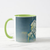Mug Aquarelle moderne des arbres enneigés colorés (Gauche)