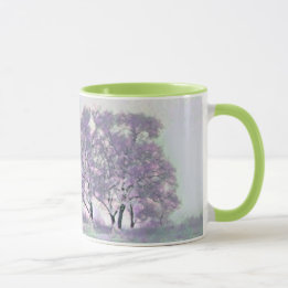 Mug Aquarelle moderne des arbres enneigés colorés