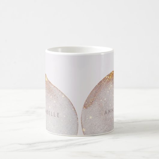 Mug Aquarelle moderne en or girly formes simple élégan (Centre)