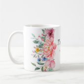 Mug Aquarelle moderne Fleurs roses (Gauche)
