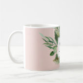 Mug Aquarelle moderne Fleurs roses Monogrammes (Gauche)