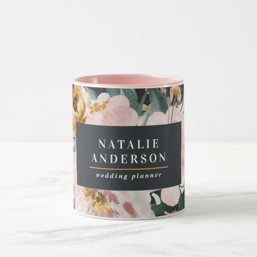 Mug Aquarelle moderne florale et feuillage élégant (Centre)