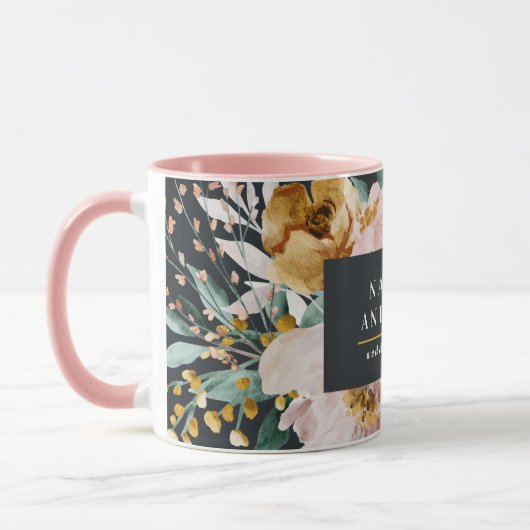 Mug Aquarelle moderne florale et feuillage élégant (Gauche)