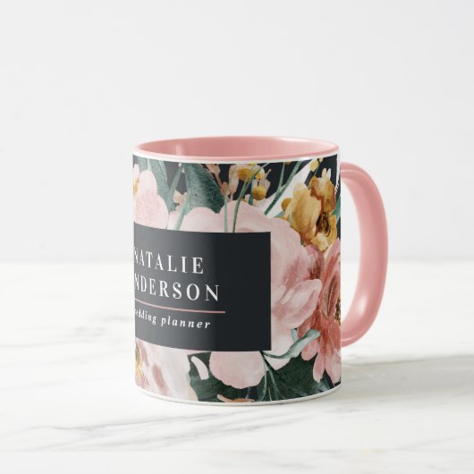 Mug Aquarelle moderne florale et feuillage élégant (Devant droit)