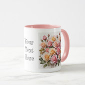 Mug Aquarelle moderne mignonne Roses roses roses Fleur (Devant droit)