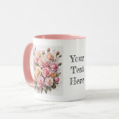 Mug Aquarelle moderne mignonne Roses roses roses Fleur (Devant gauche)