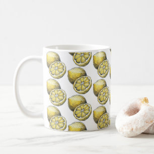 Mug Aquarelle moderne Motif jaune citron
