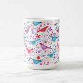 Mug Aquarelle moderne Oiseaux et fleurs colorés (Centre)
