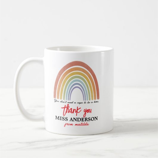 Mug Aquarelle moderne Rainbow Nurse Merci (Gauche)