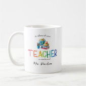 Mug Aquarelle moderne Rainbow Teacher Merci (Gauche)