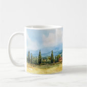 Mug Aquarelle moderne Toscan Méditerranée Campagne (Gauche)