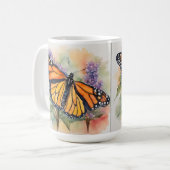 Mug Aquarelle Monarch Papillon Imprimer (Devant gauche)
