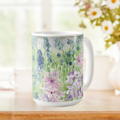 Mug Aquarelle monochrome bleu violet prairie