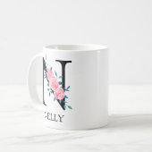 Mug Aquarelle monochrome personnalisée N (Devant gauche)