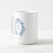 Mug Aquarelle Monogramme de la crête de mélèze (Devant gauche)