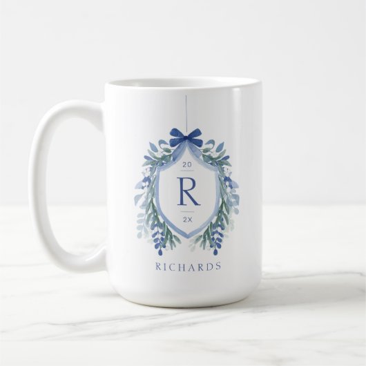 Mug Aquarelle Monogramme de la crête de mélèze (Gauche)