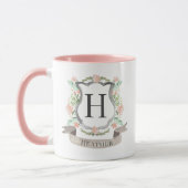 Mug Aquarelle Monogramme floral (Gauche)