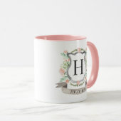 Mug Aquarelle Monogramme floral (Devant droit)