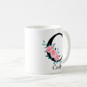Mug Aquarelle Monogramme Personnalisée Lettre simple C (Devant droit)