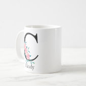 Mug Aquarelle Monogramme Personnalisée Lettre simple C (Devant gauche)