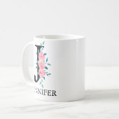 Mug Aquarelle Monogramme Personnalisée Lettre simple C (Devant gauche)
