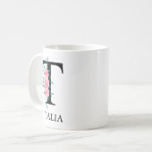 Mug Aquarelle monographique personnalisée T (Devant gauche)