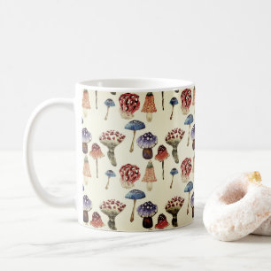 Mug Aquarelle motif avec champignons colorés