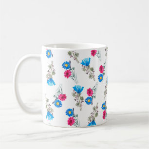 Mug Aquarelle motif botanique de ressort rose vif