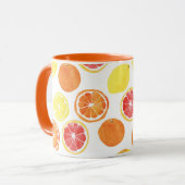 Mug Aquarelle Motif de fruits d'agrumes (Devant gauche)