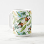 Mug Aquarelle Motif de noix de coco tropicale (Devant gauche)