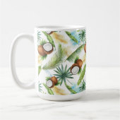 Mug Aquarelle Motif de noix de coco tropicale (Gauche)