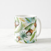 Mug Aquarelle Motif de noix de coco tropicale (Devant droit)